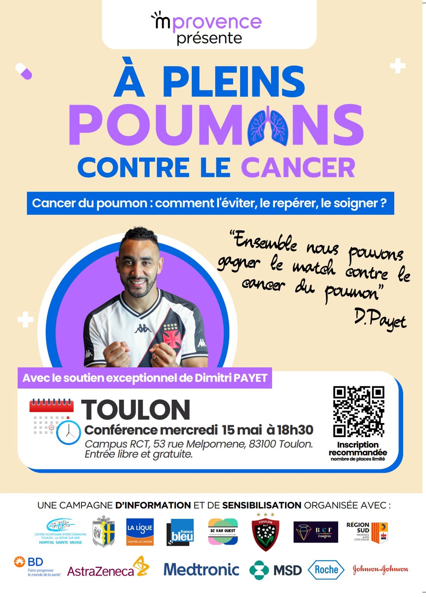 TV83.info, 14 mai 2024 : Toulon : Cancer du poumon : comment l’éviter, le repérer, le soigner ?
