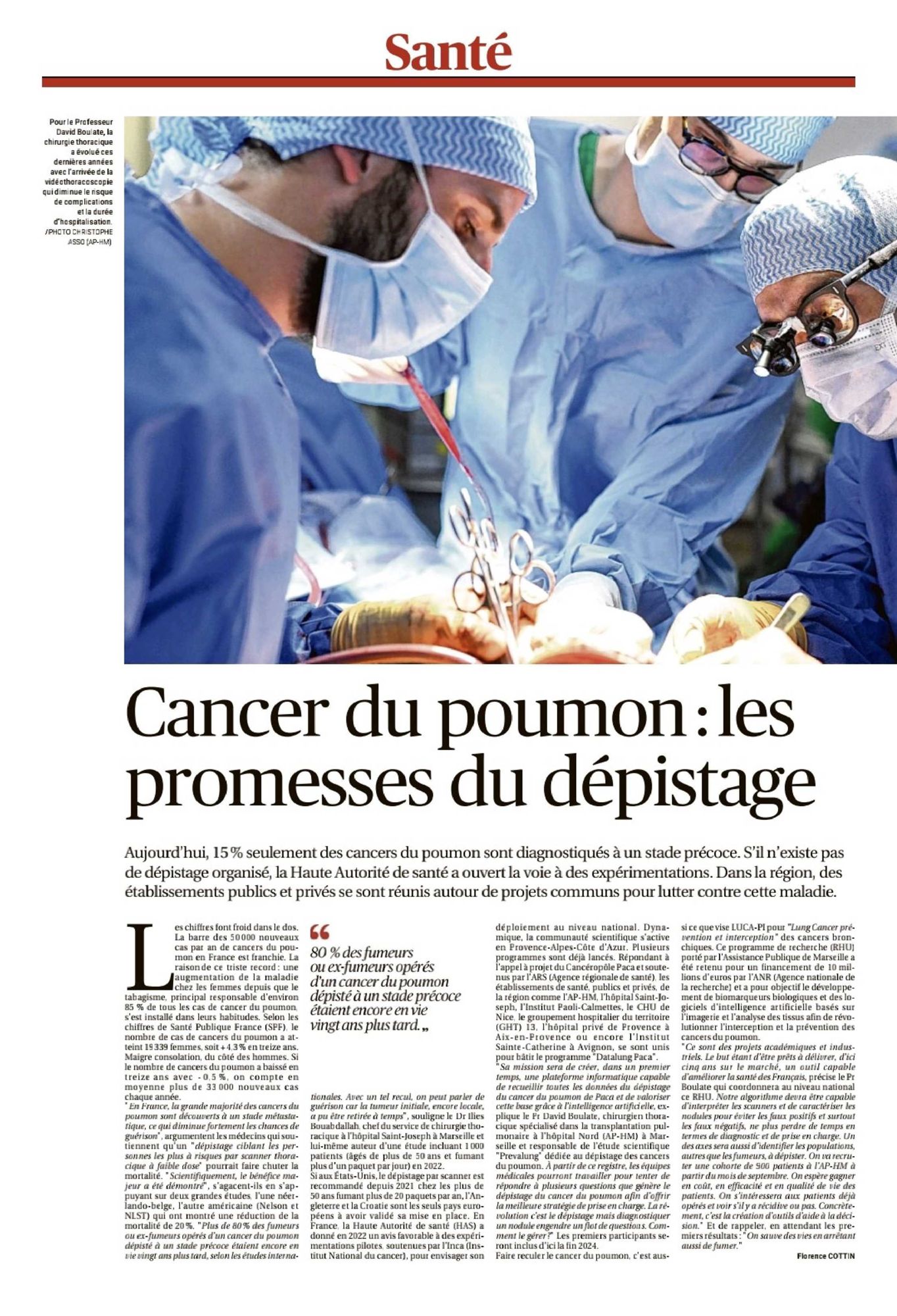 La Provence, 07/05/2024 : Cancer du poumon : les promesses du dépistage - Avec l'activité physique, on ne cherche pas la performance mais le bien-être